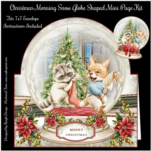Christmas Morning Snow Globe Shaped Mini Page Kit
