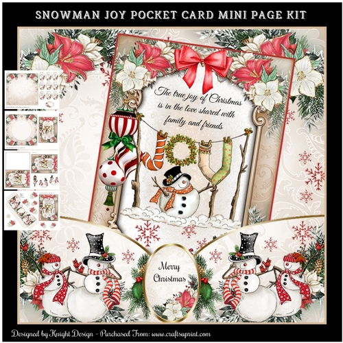 Snowman Joy Pocket Card Mini Page Kit