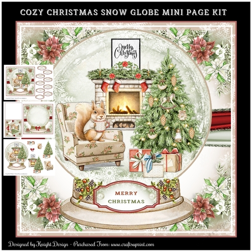 Cozy Christmas Snow Globe Mini Page Kit