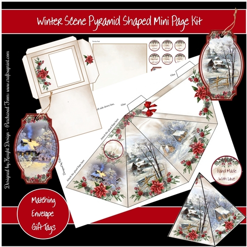 Winter Scene Pyramid Shaped Mini Page Kit