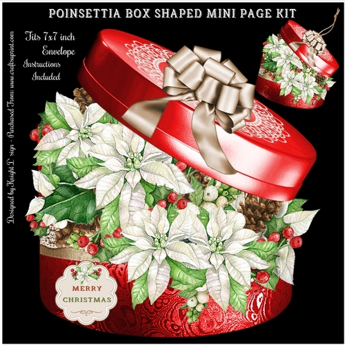 Poinsettia Box - Shaped Mini Page Kit
