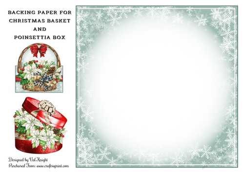 Backing Paper For Christmas Basket & Poinsettia Box
