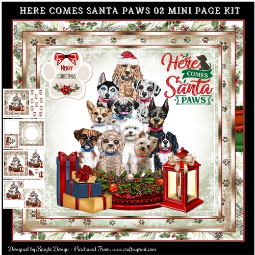 Here Comes Santa Paws 02 Mini Page Kit