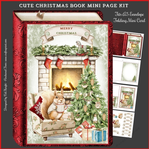 Cute Christmas Book Shaped Mini Page Kit 