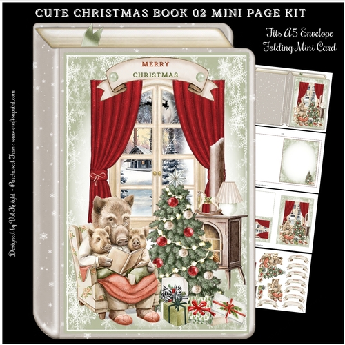 Cute Christmas Book 03 Shaped Mini Page Kit
