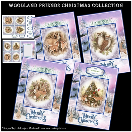 Woodland Friends 5x7 Christmas Collection
