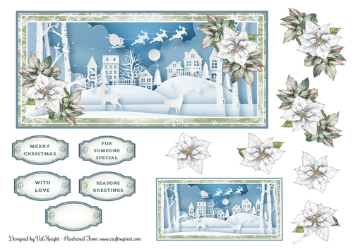 DL Papercut Scene 04 Card Front With Decoupage & Gift Tag