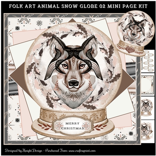 Folk Art Snow Globe 02 Mini Page Kit