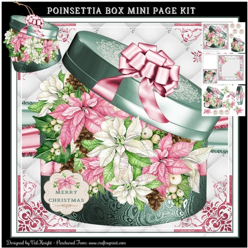 Poinsettia Box Mini Page Kit
