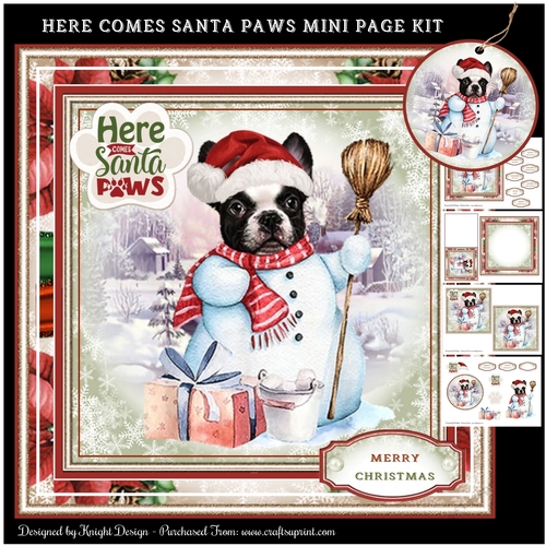 Here Comes Santa Paws Mini Page Kit