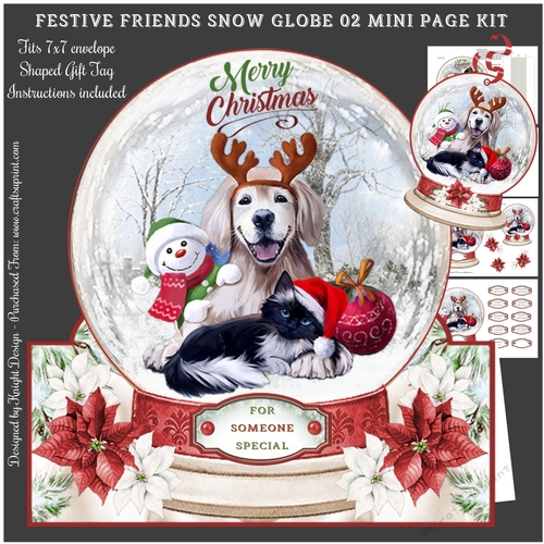 Festive Friends Snow Globe 02 Shaped Mini Page Kit