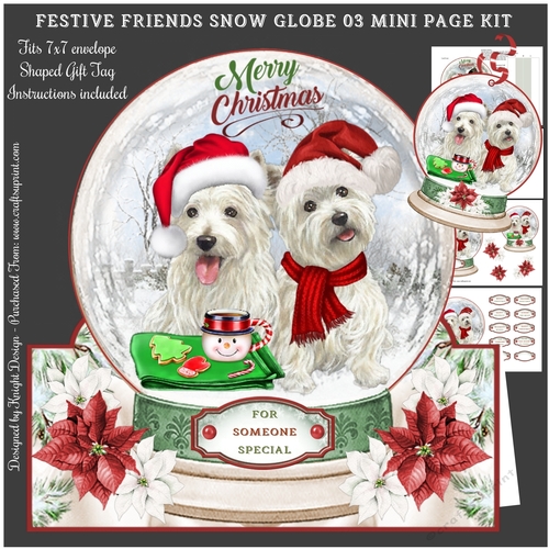 Festive Friends Snow Globe 03 Shaped Mini Page Kit