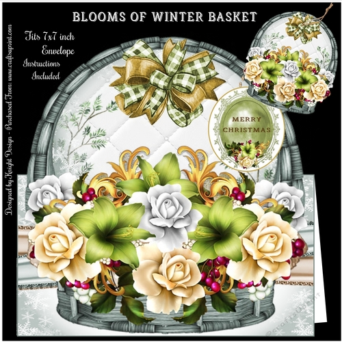 Blooms Of Winter Basket Shaped Mini Page Kit