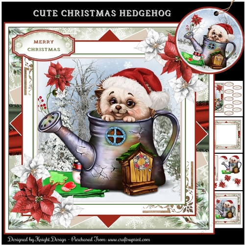 Cute Christmas Hedgehog Mini Page Kit