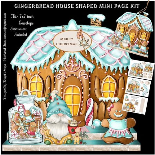 Gingerbread House Shaped Mini Page Kit