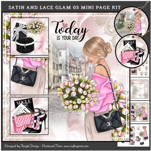 Satin & Lace Glam 03 Mini Page Kit
