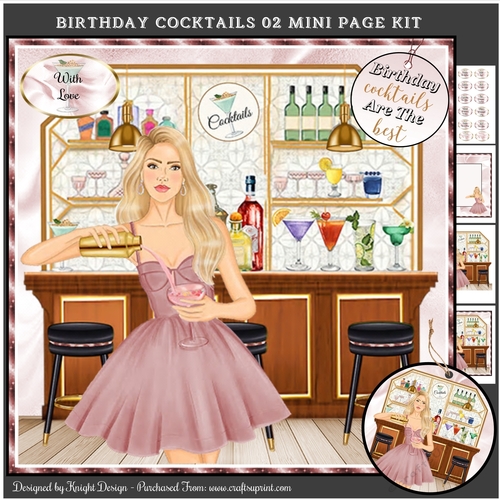 Birthday Cocktails 02 Mini Page Kit