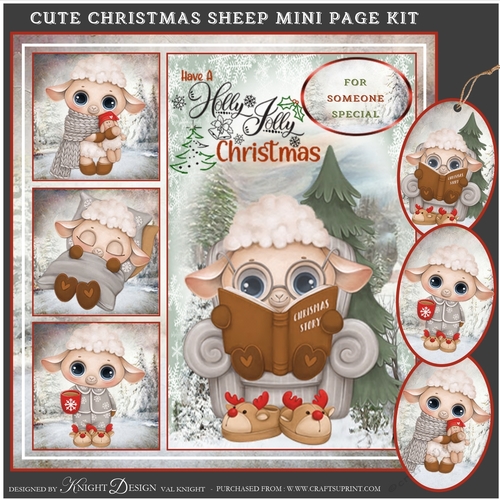 Cute Christmas Sheep Mini Page Kit 