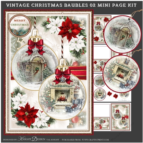 Vintage Christmas Baubles 02 Mini Page Kit 