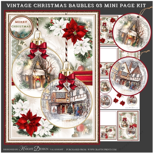 Vintage Christmas Baubles 03 Mini Page Kit 