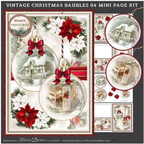 Vintage Christmas Baubles 04 Mini Page Kit 
