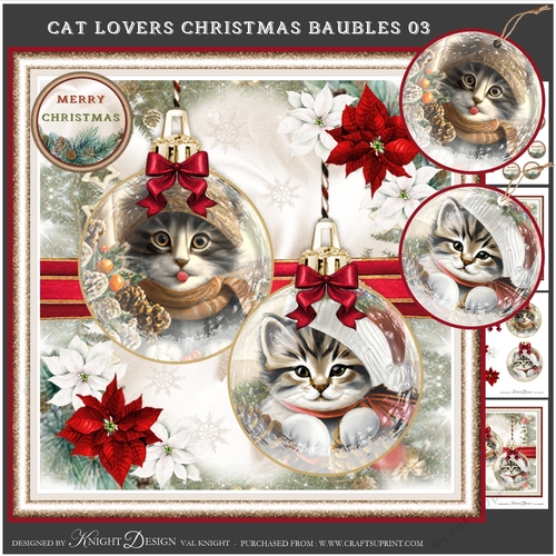 Cat Lovers Christmas Baubles 03 Mini Page Ki