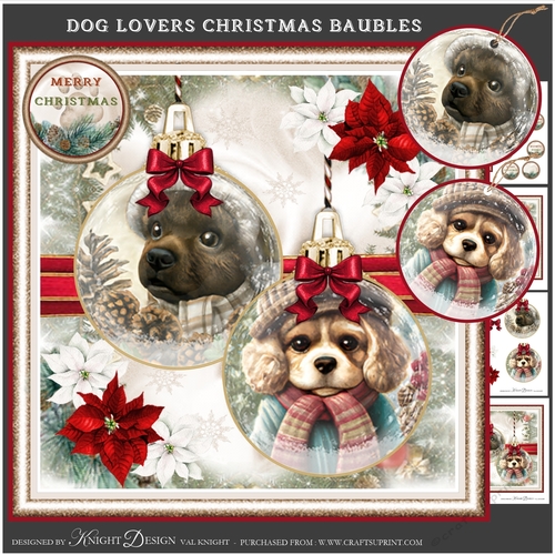Dog Lovers Christmas Baubles Mini Page Kit 