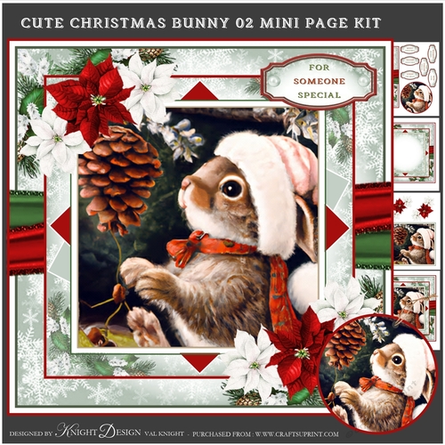 Cute Christmas Bunny 02 Mini Page Kit 