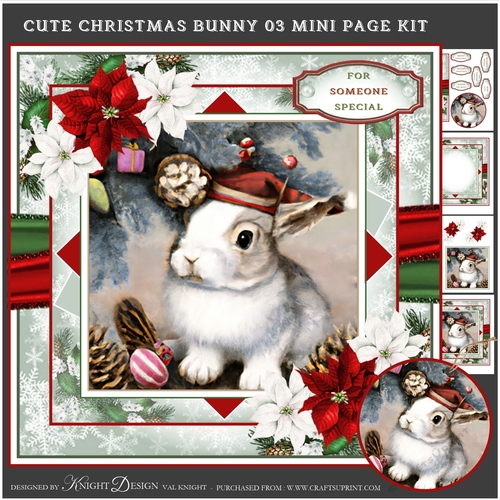 Cute Christmas Bunny 03 Mini Page Kit 