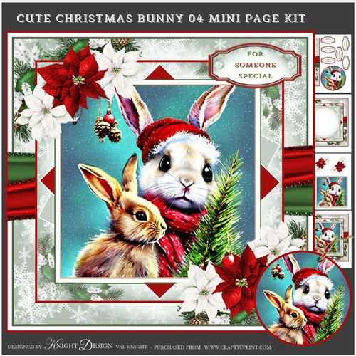 Cute Christmas Bunny 04 Mini Page Kit 