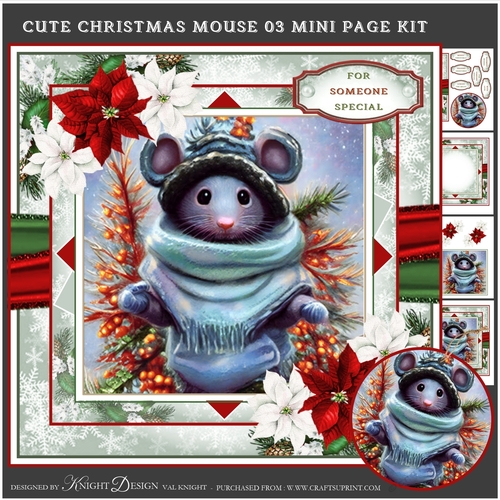 Cute Christmas Mouse 03 Mini Page Kit 