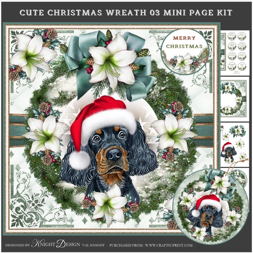 Cute Christmas Wreath 03 Mini Page Kit 