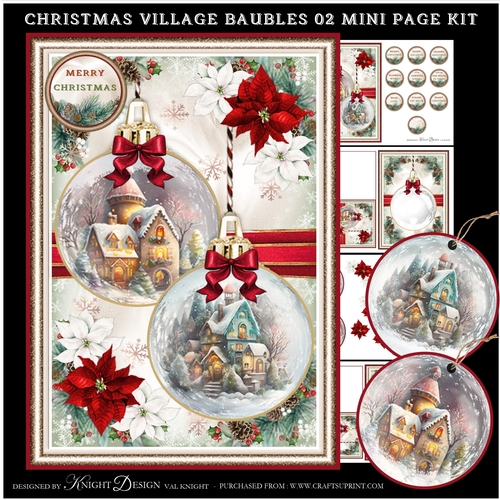 Christmas Village Baubles 02 Mini Page Kit