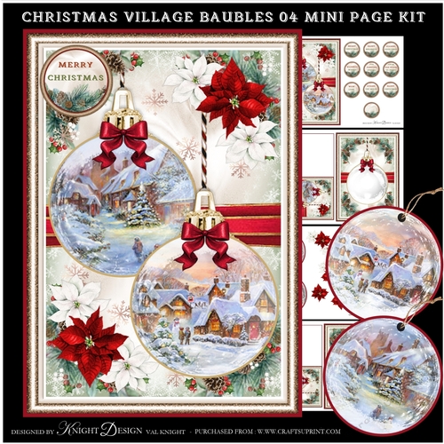 Christmas Village Baubles 04 Mini Page Kit