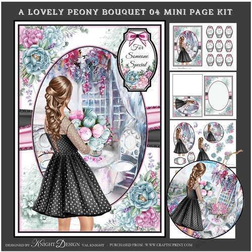 A Lovely Peony Bouquet 04 Mini Page Kit