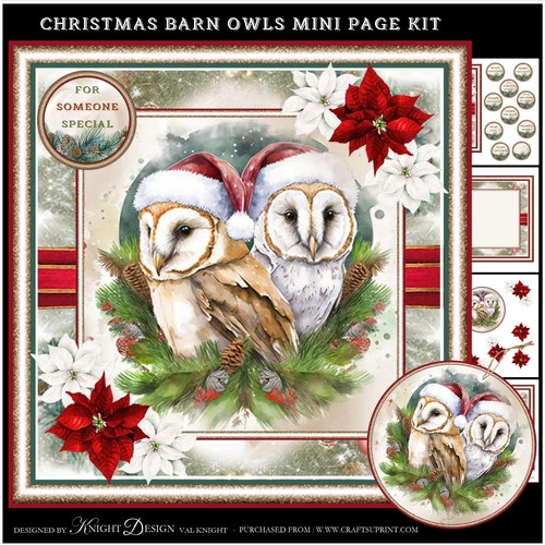 Christmas Barn Owls Mini Page Kit