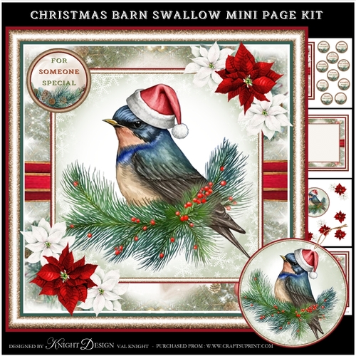 Christmas Barn Swallow Mini Page Kit