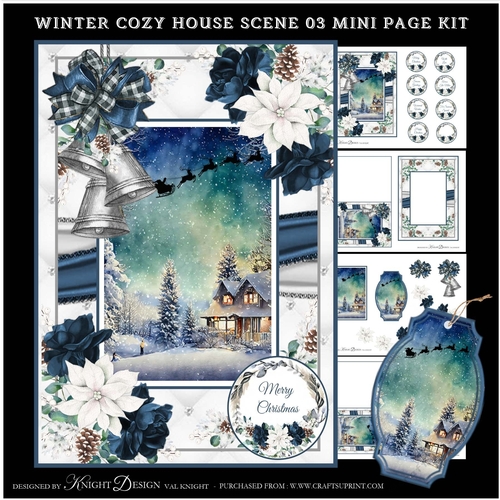 Cozy Winter House Scene 03 Mini Page Kit