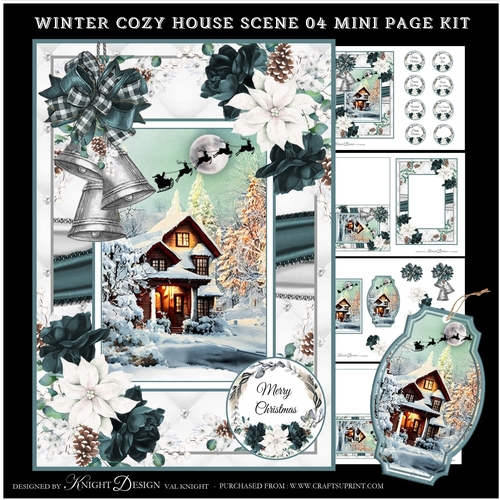 Cozy Winter House Scene 04 Mini Page Kit