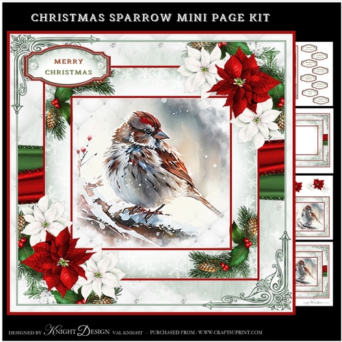 Christmas Sparrow Mini Page Kit
