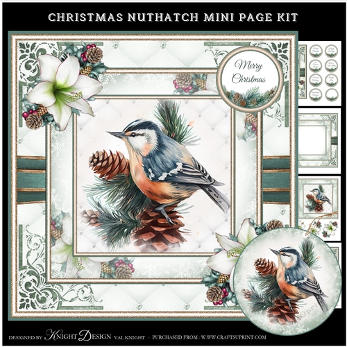 Christmas Nuthatch Mini Page Kit
