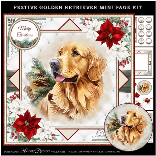 Festive Golden Retriever Mini Page Kit