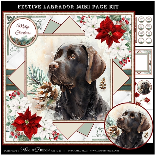 Festive Labrador Mini Page Kit