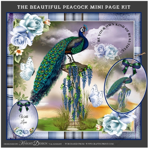 The Beautiful Peacock Mini Page Kit