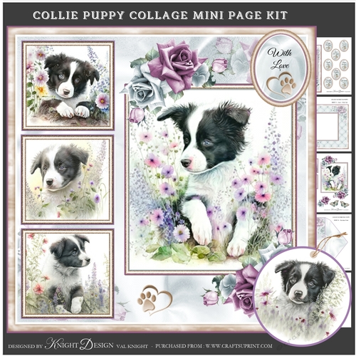 Collie Puppy Collage Mini Page Kit