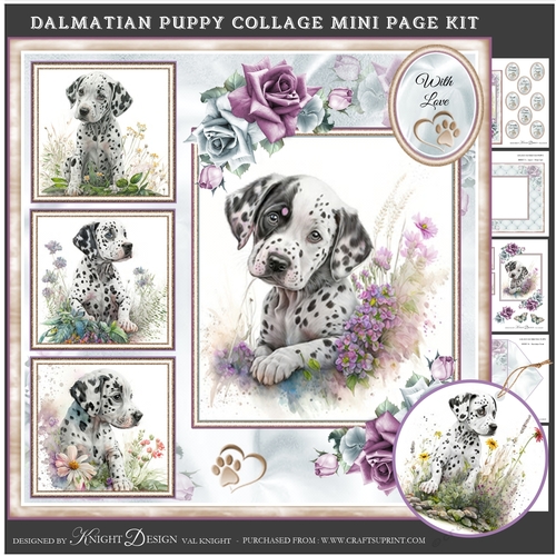 Dalmatian Puppy Collage Mini Page Kit