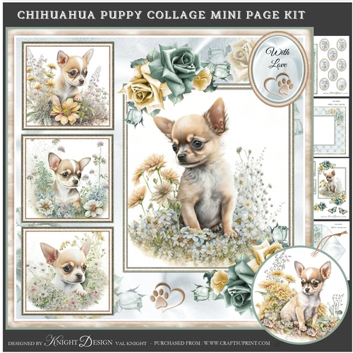 Chihuahua Puppy Collage Mini Page Kit