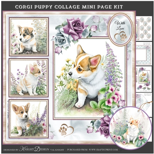 Corgi Puppy Collage Mini Page Kit