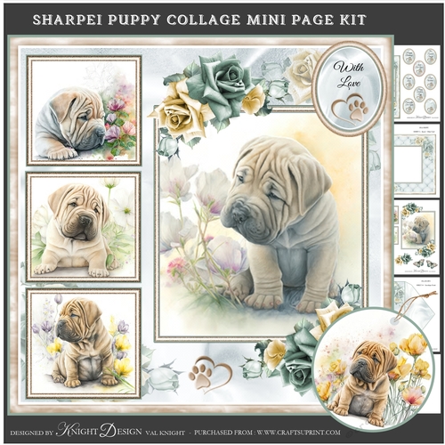 Sharpei Puppy Collage Mini Page Kit