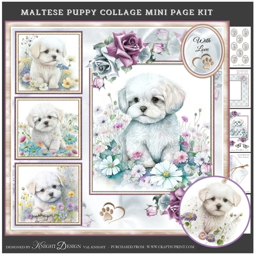 Maltese Puppy Collage Mini Page Kit